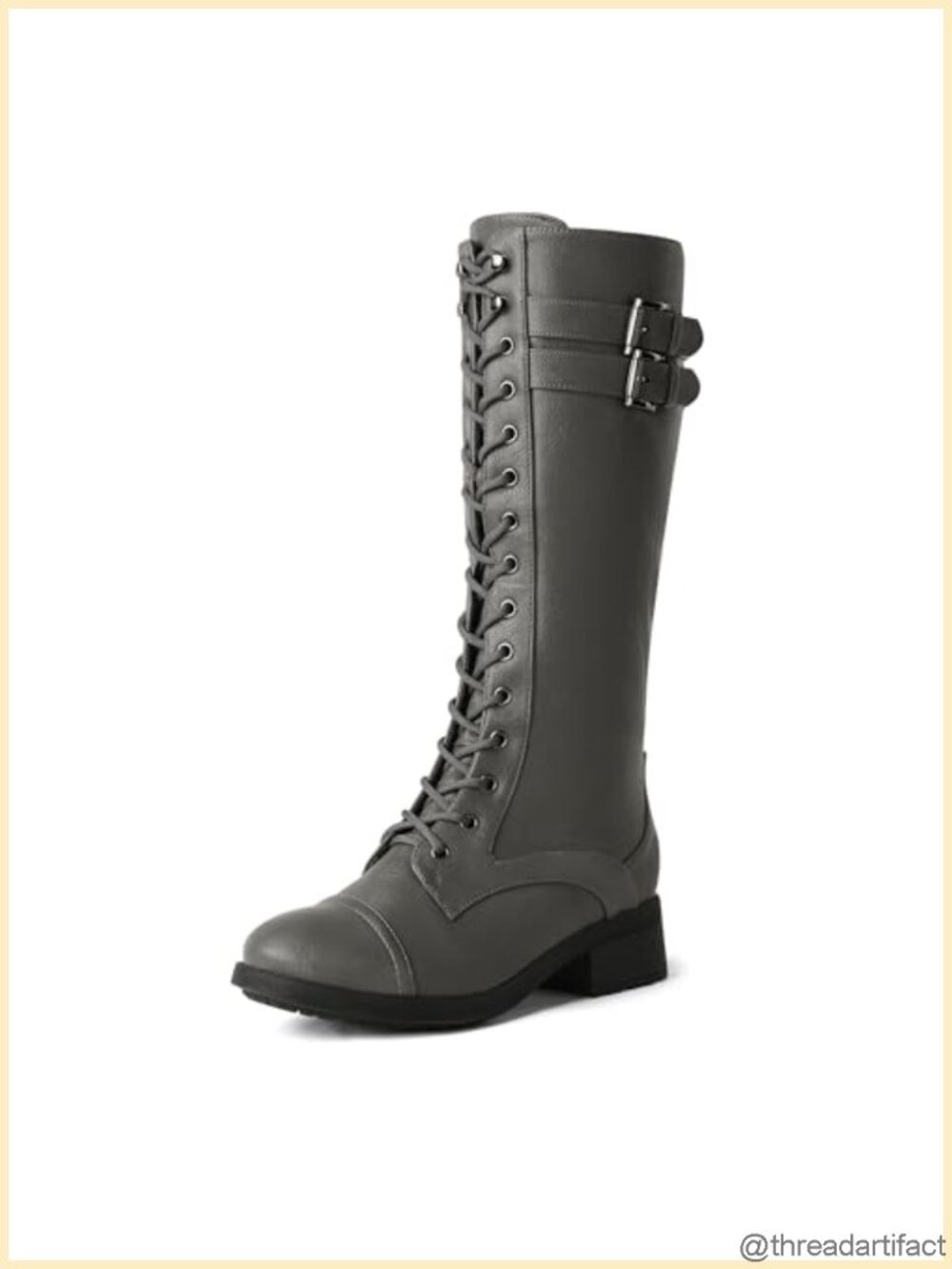 Dream Pairs Knee High Riding Combat Boots Faux Leather Fur Lined